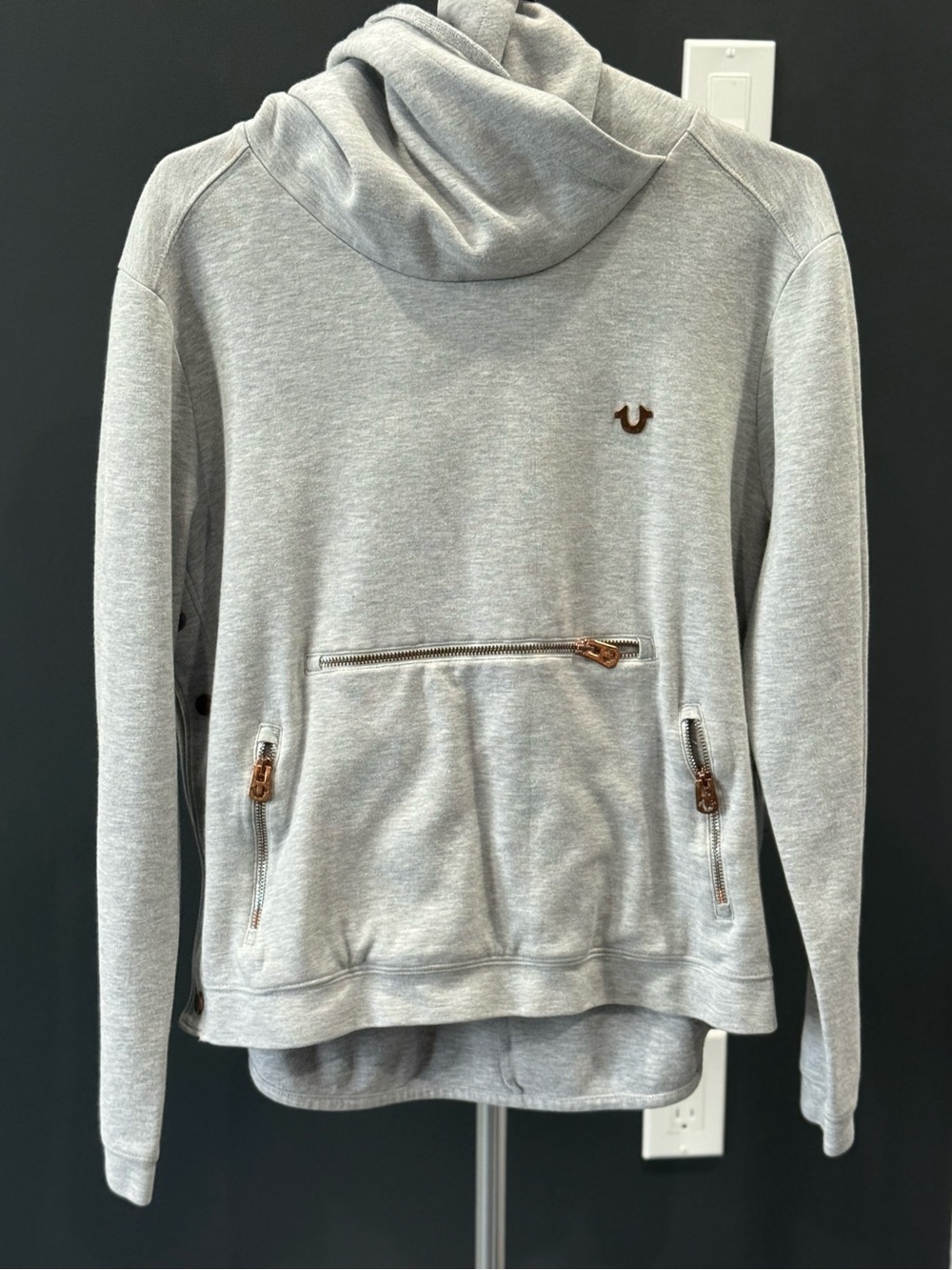 True Religion Women's Grey Hoodie Size Medium